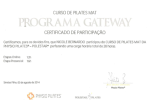 Programa Gateway de Pilates - Nicole Bernardo